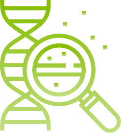 DNA AND MAGNIFYING GLASS